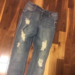 Pacsun lightwash high-rise destroyed jeans
